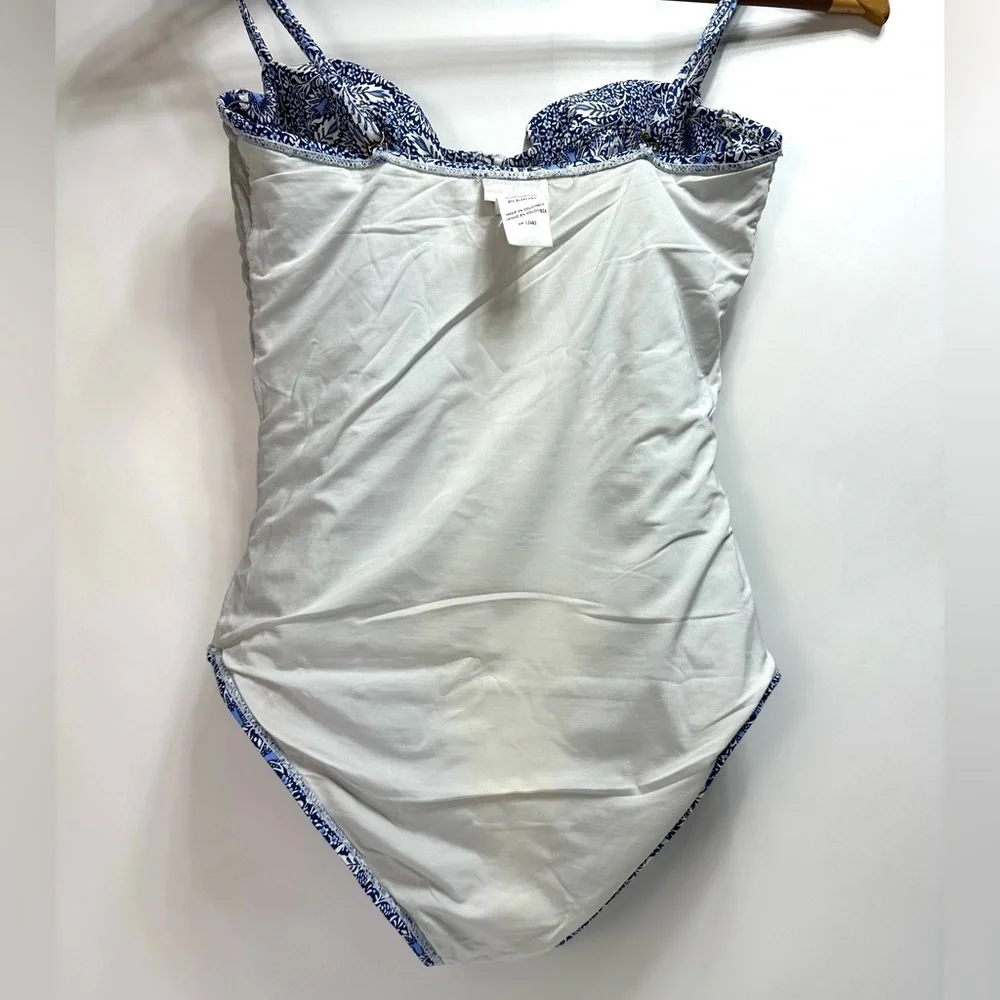 Ondademar Cassia One Piece blue white Geometric print size Small
